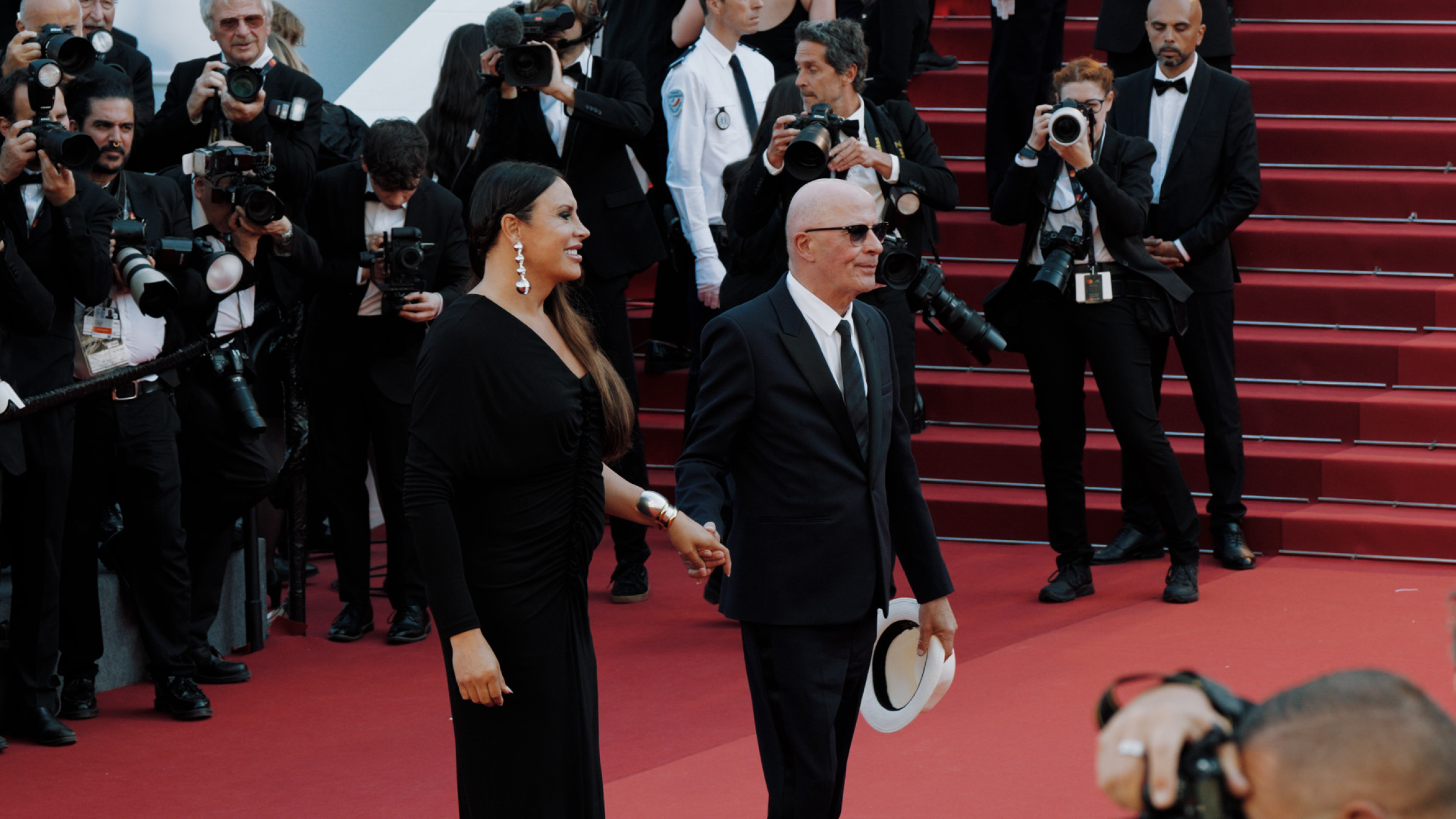 Karla Sofía Gascón and Jacques Audiard
