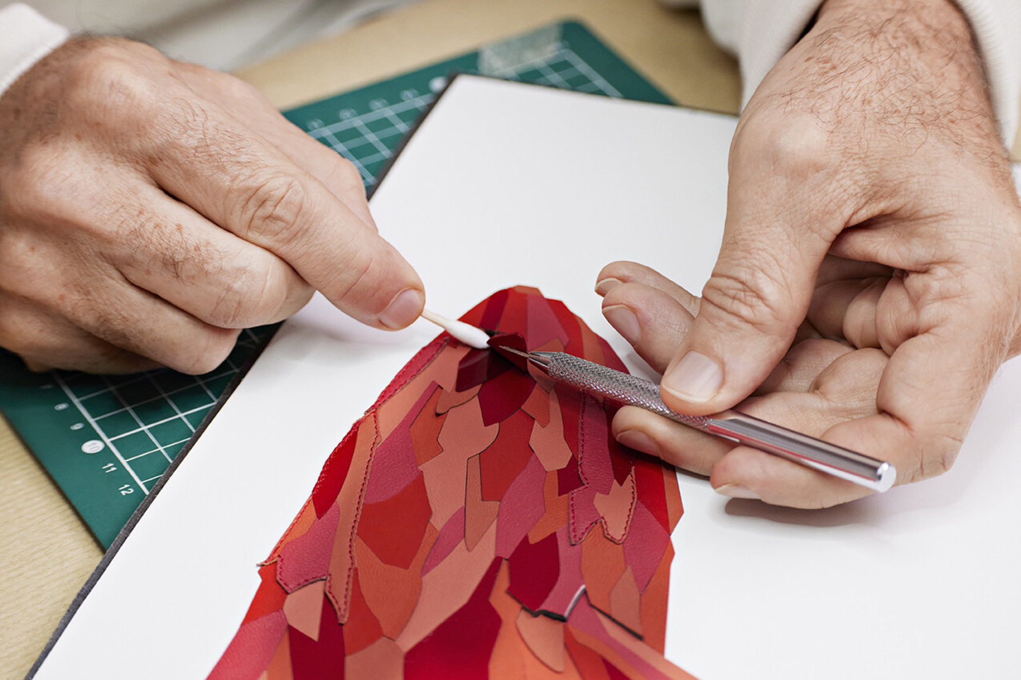 Making of the Capucines ‘Floating Fish’ bag, from Louis Vuitton x Frank Gehry, a limited-edition handbag collection