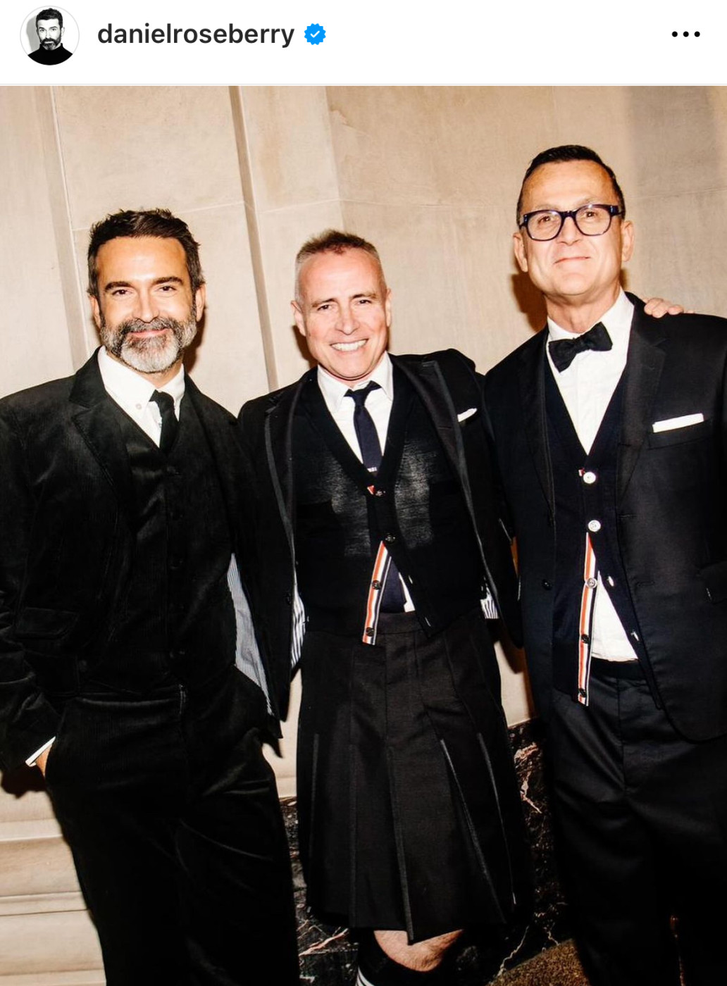 From right to left: DANIEL ROSEBERRY, Thom Browne, Steven Kolb