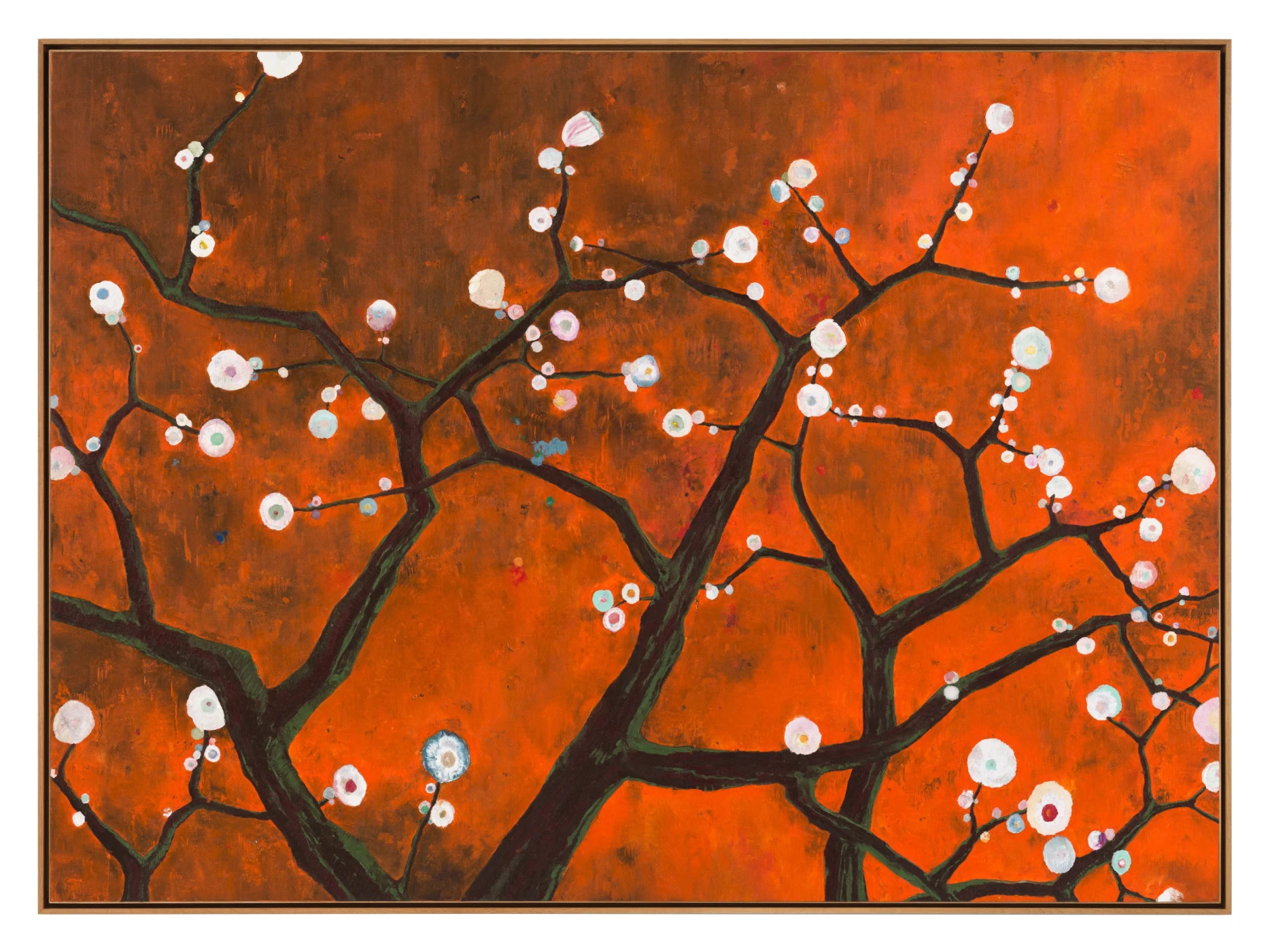 HAROLD ANCART Branches, 2024 Oil stick and pencil on canvas, in artist's frame 101 x 139 x 3 inches (256.5 x 353.1 x 7.6 cm) © Harold Ancart Photo: JSP Art Photography Courtesy the artist and Gagosian