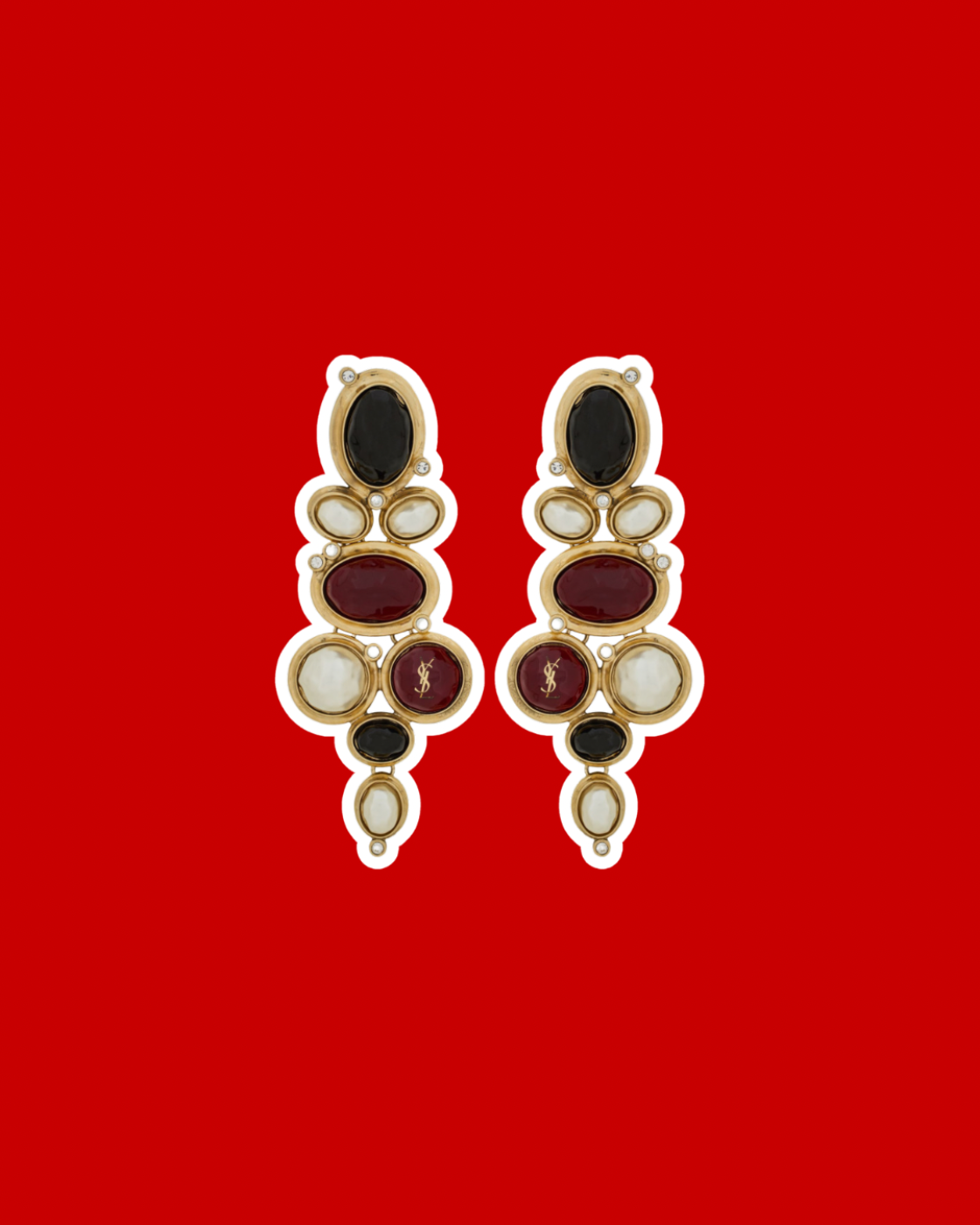 CASSANDRE BYZANTINE EARRINGS IN RESIN, CRYSTAL, AND METAL price upon request