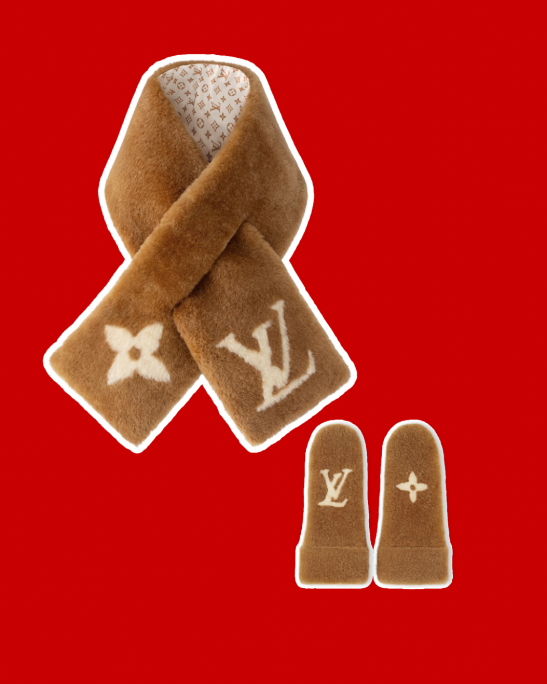 Monogram Shearling Scarf 1,173€ and Gloves 1,095€