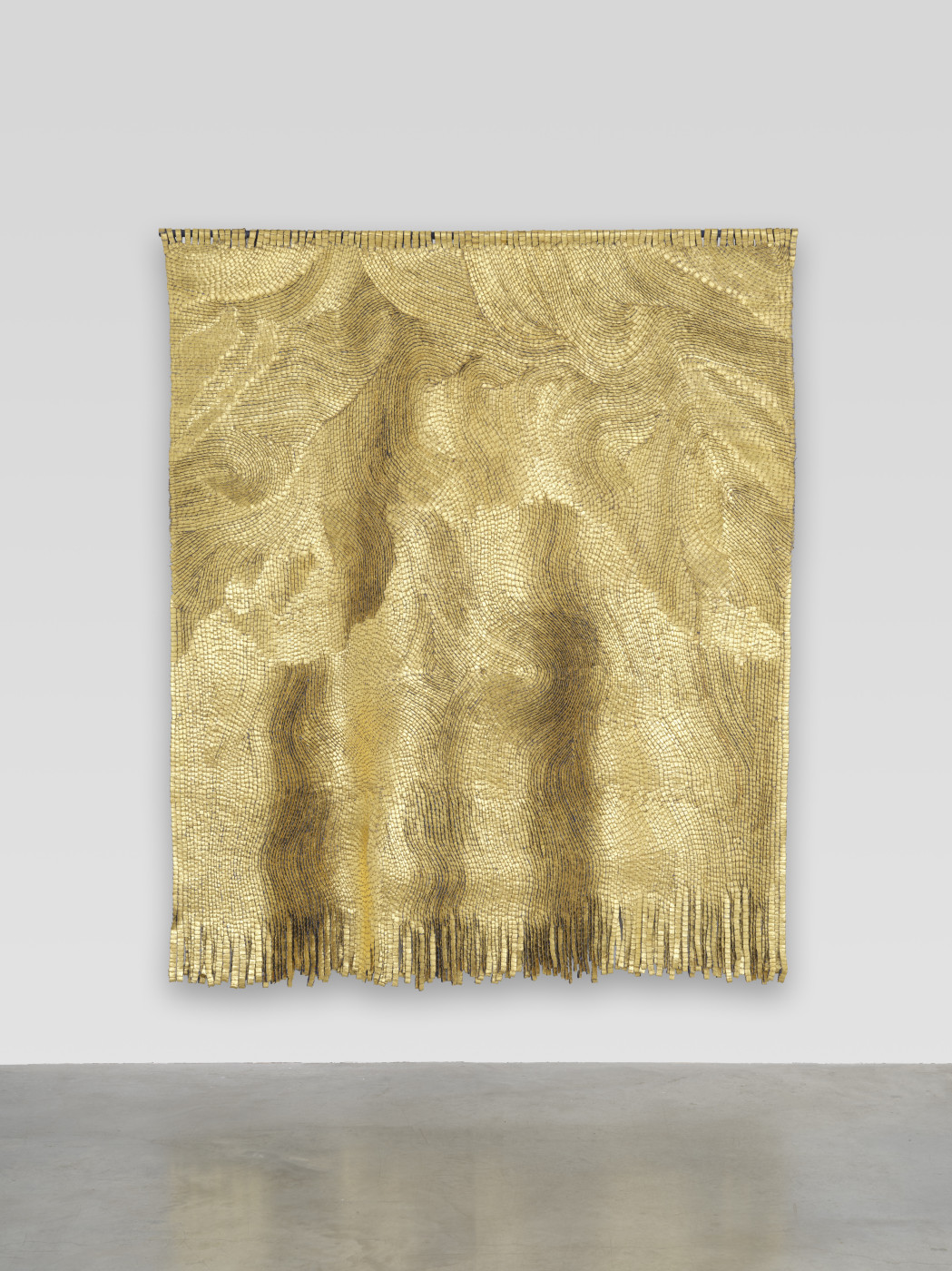 Olga de Amaral, Strata XV, 2009 Linen, gesso, acrylic and gold leaf 225 x 201 x 3 cm © Olga de Amaral. Courtesy Lisson Gallery