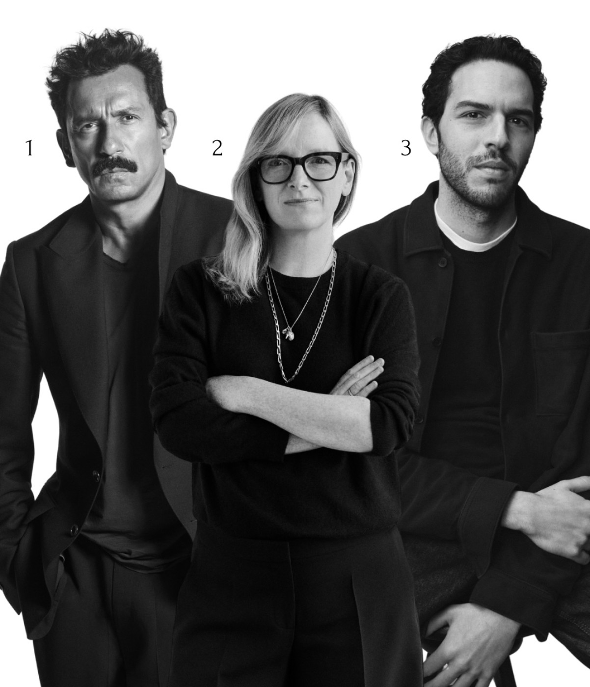 1-Haider Ackermann; 2-Sarah Burton; 3-Julian Klausner