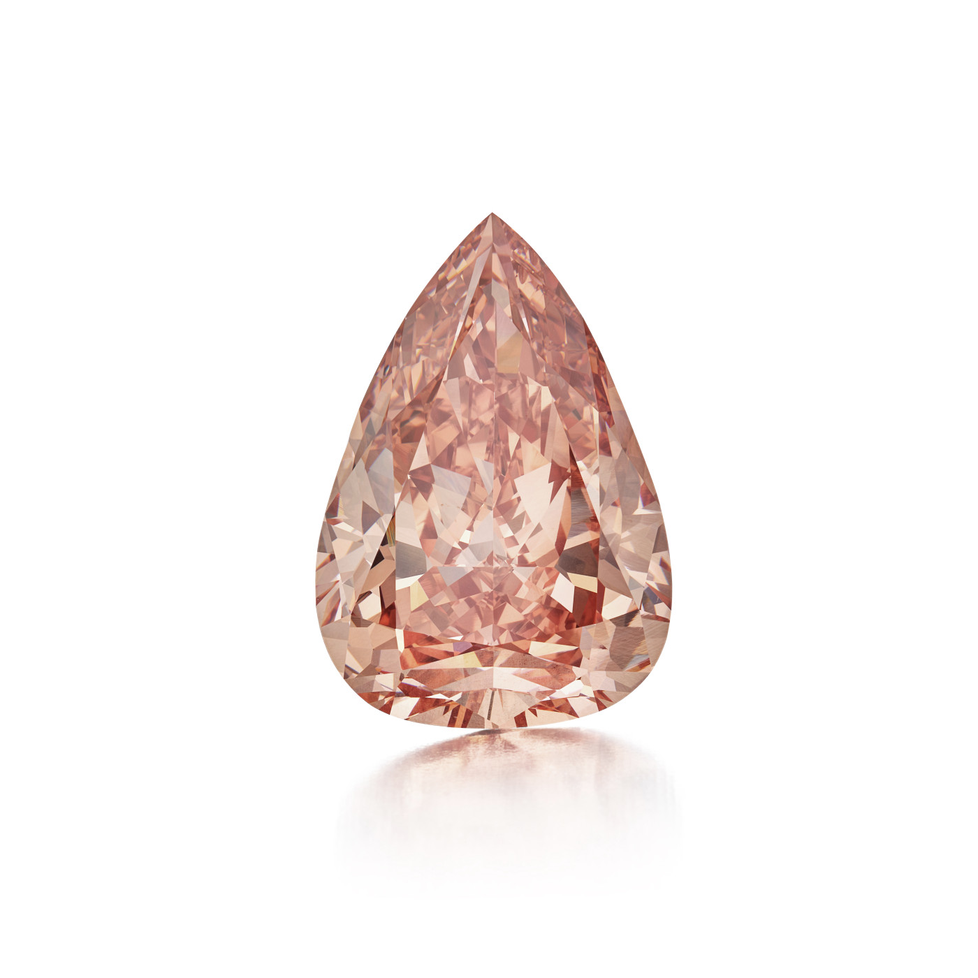 The Desert Rose 31.68-carat pear-shaped Fancy Vivid Orangy Pink Diamond