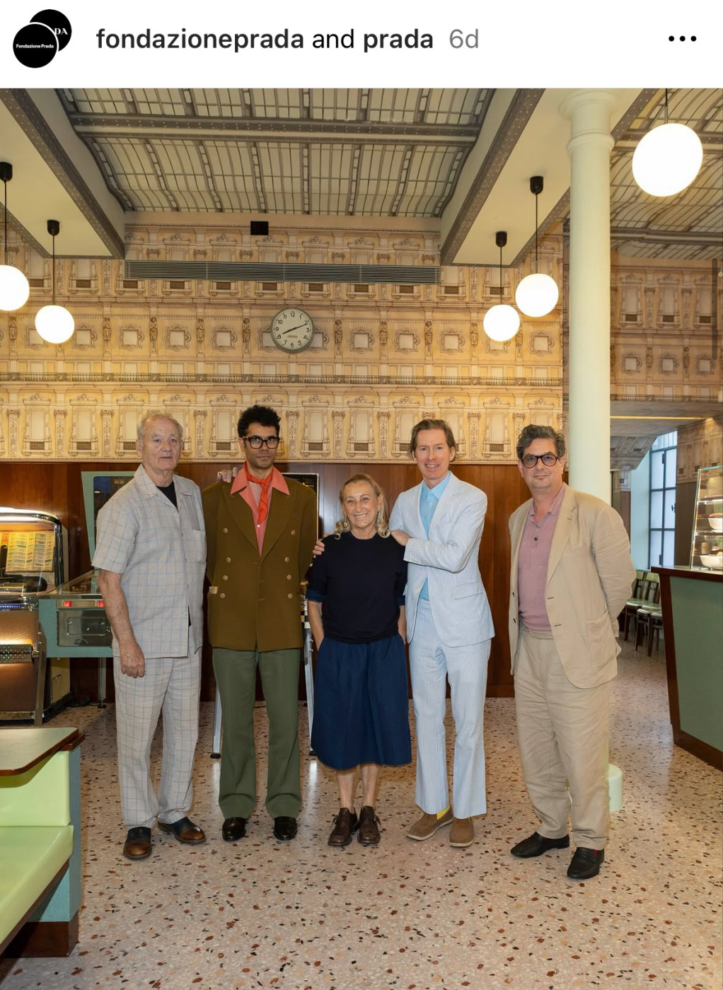 Wes Anderson, Miuccia Prada, Roman Coppola, Richard Ayoade and Bill Murray