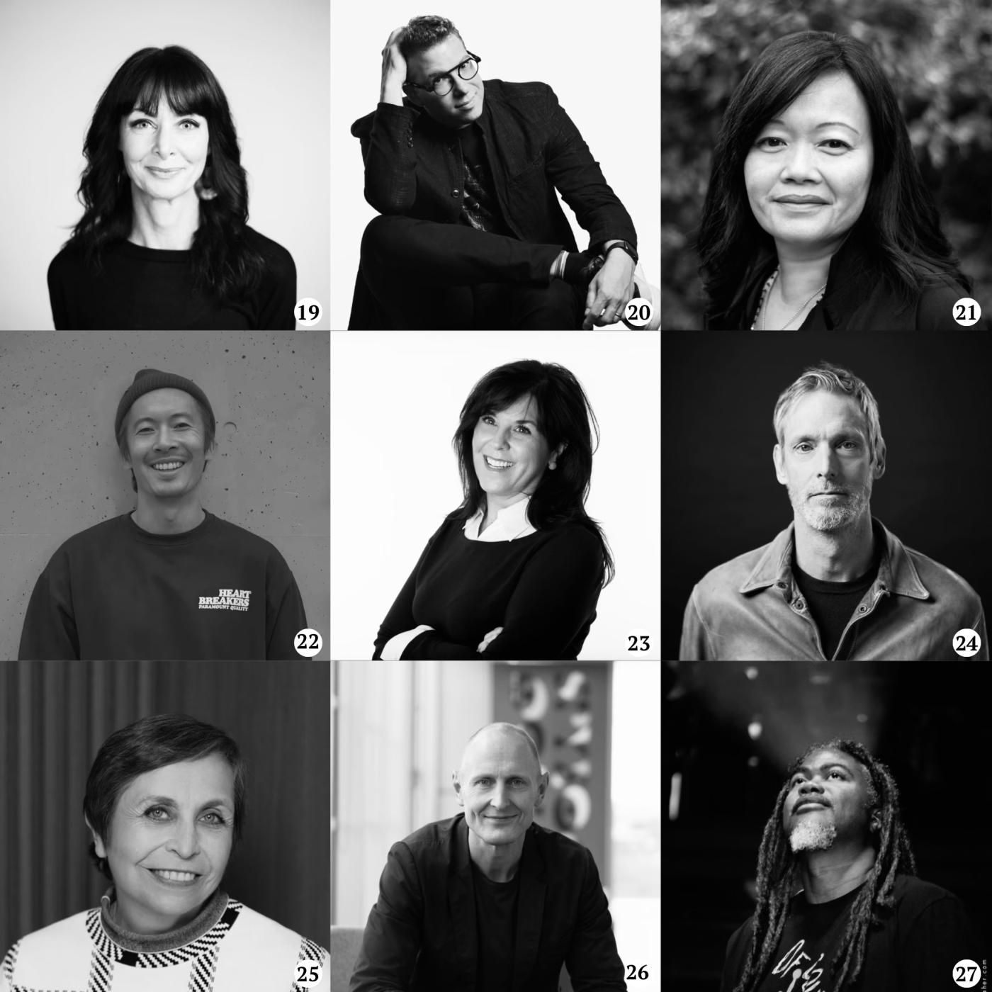 19-Sue Anderson, 20-Eric Weisberg, 21-Judy John, 22-Seiya Matsumiya, 23-Tina Allan, 24-David Rolfe, 25-Mathilde Delhoume Debreu, 26-Dan Clays, 27-Jimmy Smith