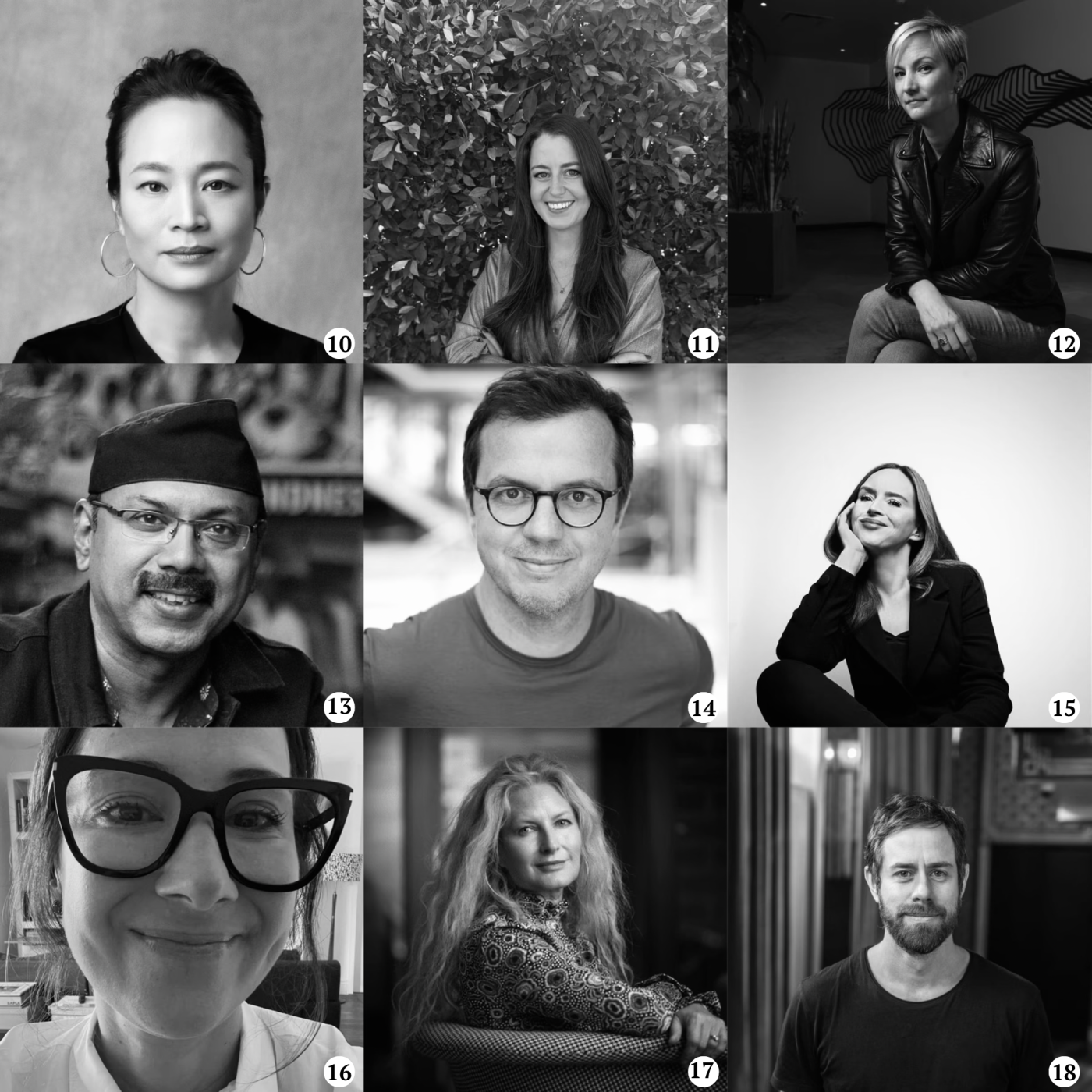10-Jane Lin-Baden, 11-Beth Keamy, 12-KR Liu, 13-Josy Paul, 14-Matthias Spaetgens, 15-Pats McDonald, 16-Keka Morelle, 17-Kate Stanners, 18-Gabriel Schmitt