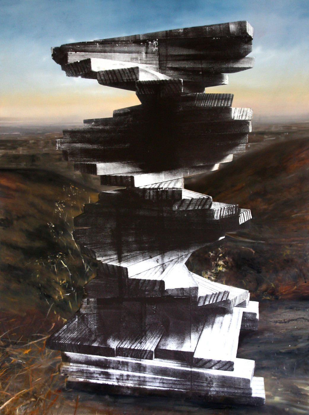 Eva Nielsen, Zoled, 2020, huile, acrylique et sérigraphie sur toile, 230 x 170 cm, courtesy de l’artiste © Adagp, Paris, 2025