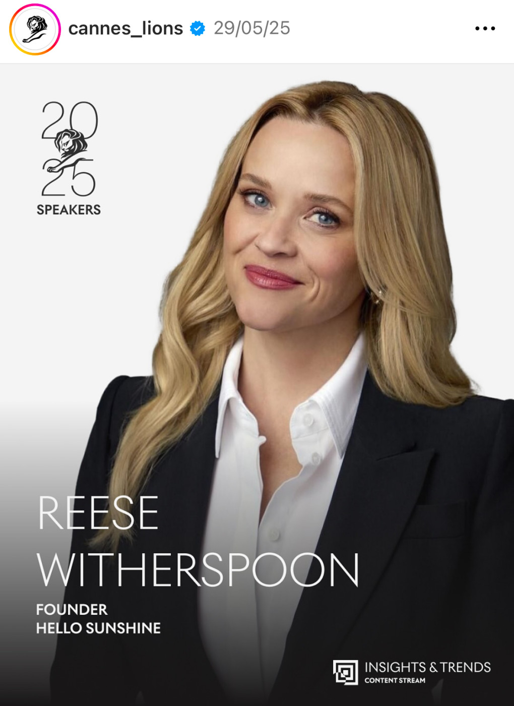 Reese Witherspoon Founder HELLO SUNSHINE