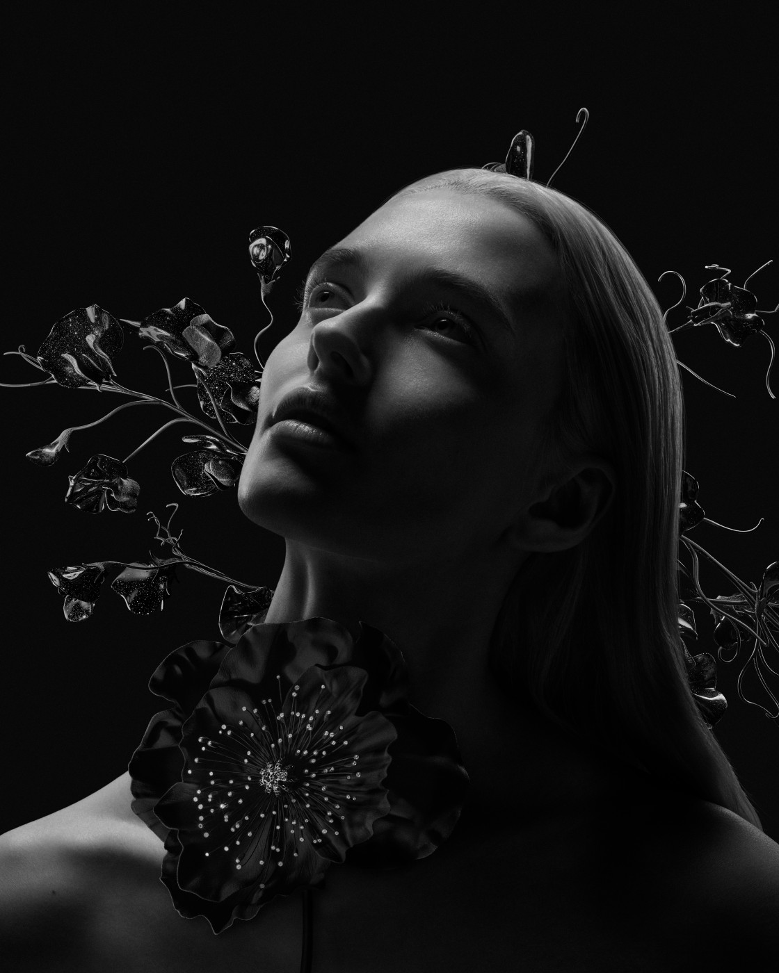 BOUCHERON Impermanence Composition N°1, featuring a poppy flower and sweet pea branches