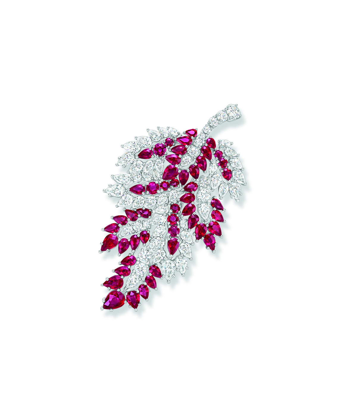 Harry Winston Ruby Leaf Brooch