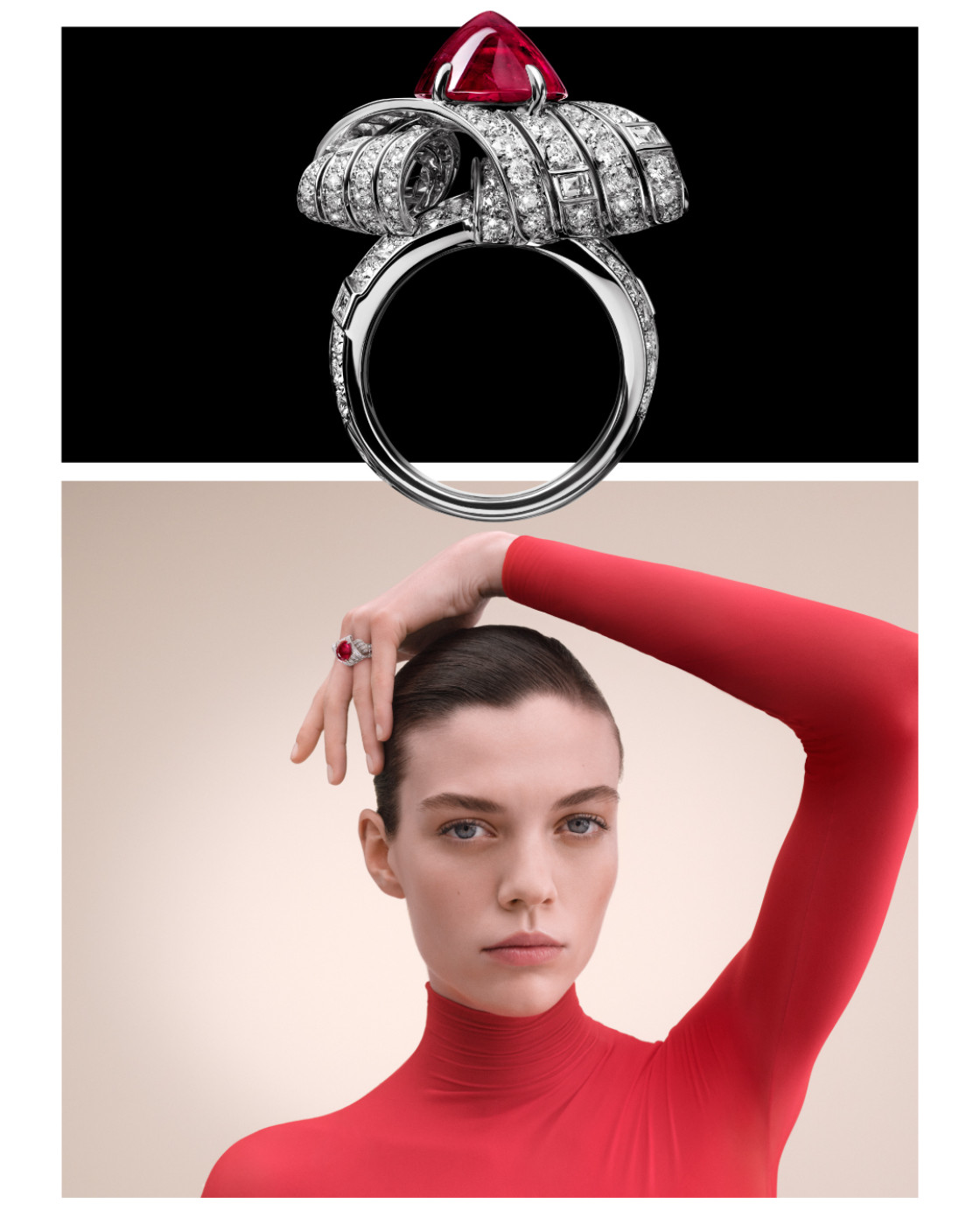 TATEYA RING, White gold, ruby, diamonds
