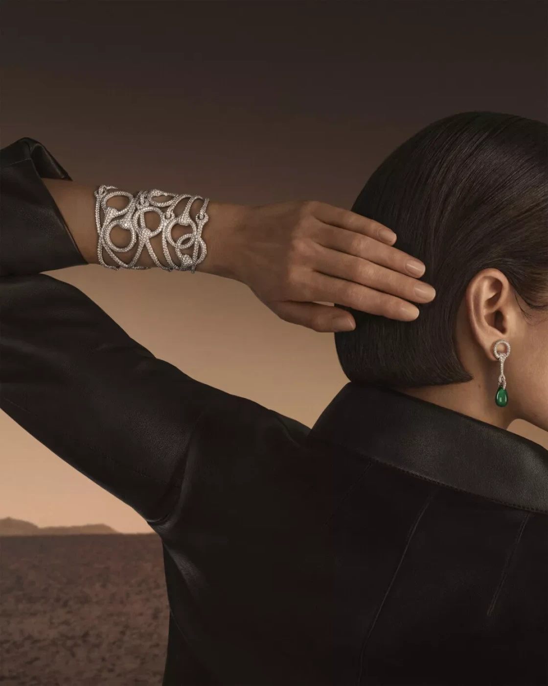 Hermès Étreintes Cuff Bracelet and Earrings © Julien Martinez Leclerc