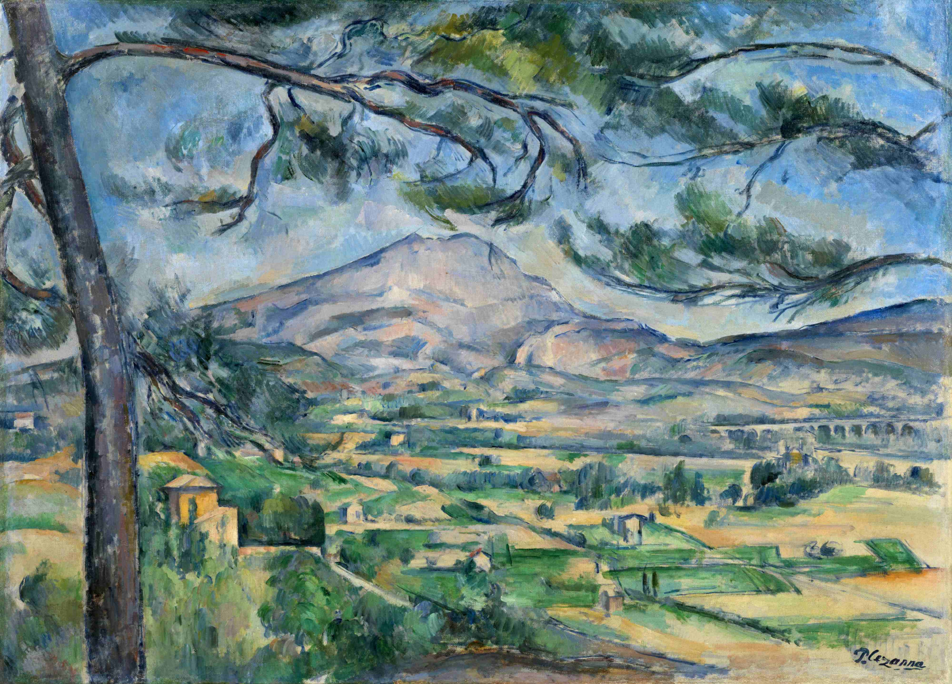 Paul Cezanne La Montagne Sainte-Victoire au grand pin Vers 1887 Huile sur toile 66.8 x 92.3 cm Courtauld Gallery, Londres © photo Courtauld