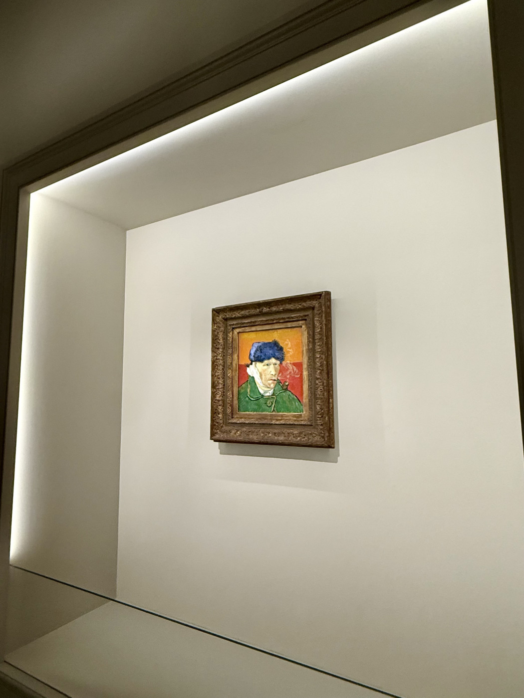 Vincent van Gogh, Self-Portrait with Bandaged Ear (1889), on view at Fondation Louis Vuitton.  Photo: © Yulia Harfouch / HD Fashion & Lifestyle TV