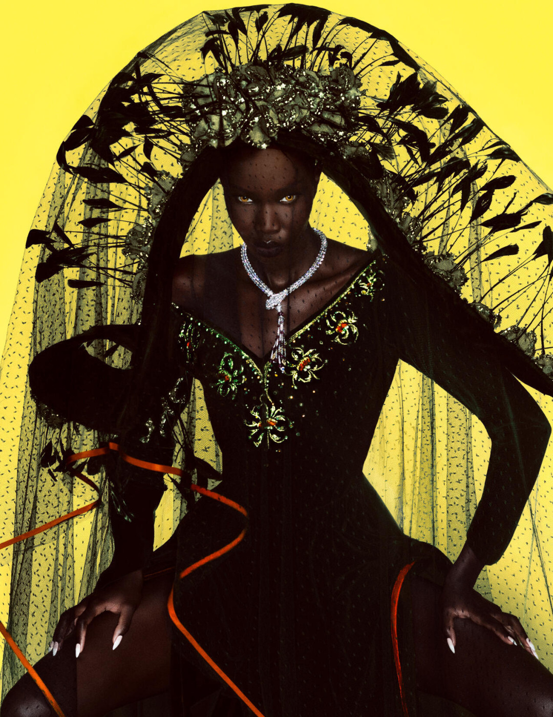 Rafael Pavarotti — Adhel Bol for Perfect Magazine Issue 8, 2025 (Versace dress and veil, hairstyle by Lilliana Siu, Bulgari necklace) © Rafael Pavarotti