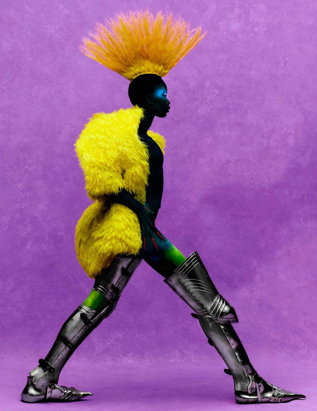 Rafael Pavarotti — Bird of a Feather. Adhel Bol for W Magazine September 8, 2021 (Balenciaga outfit and accessories, styling by Katie Grand, hair by Anthony Turner, makeup by Chiao Li Hsu, manicure by Emily Rose) © Rafael Pavarotti