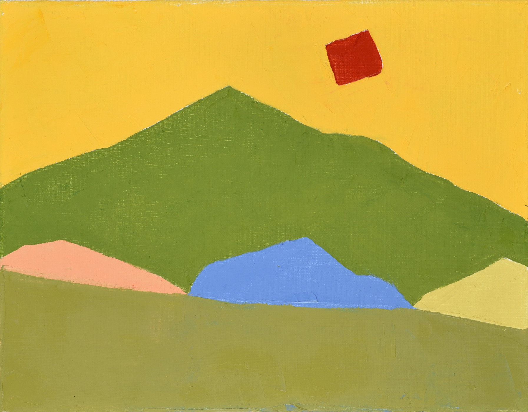 Etel Adnan Paysage 2014 Huile sur toile 32 x 41 cm Musée de l’Institut du monde arabe, Paris © Adagp, Paris, 2026 photo musée de l’IMA / Jean-Louis Losi