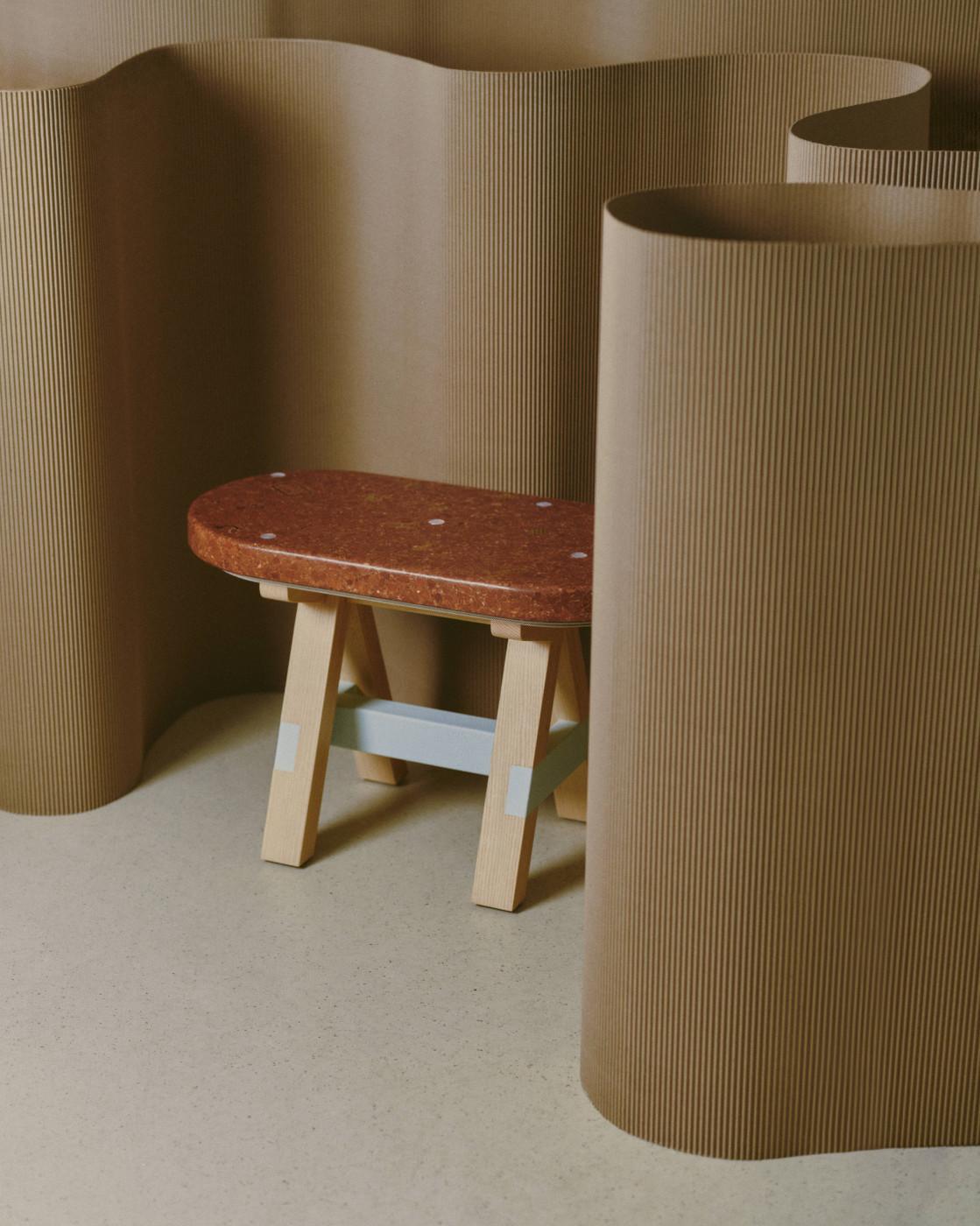 Hermès petit h, Trestle Stool. Photo: Charlotte Robin. Courtesy of Hermès.