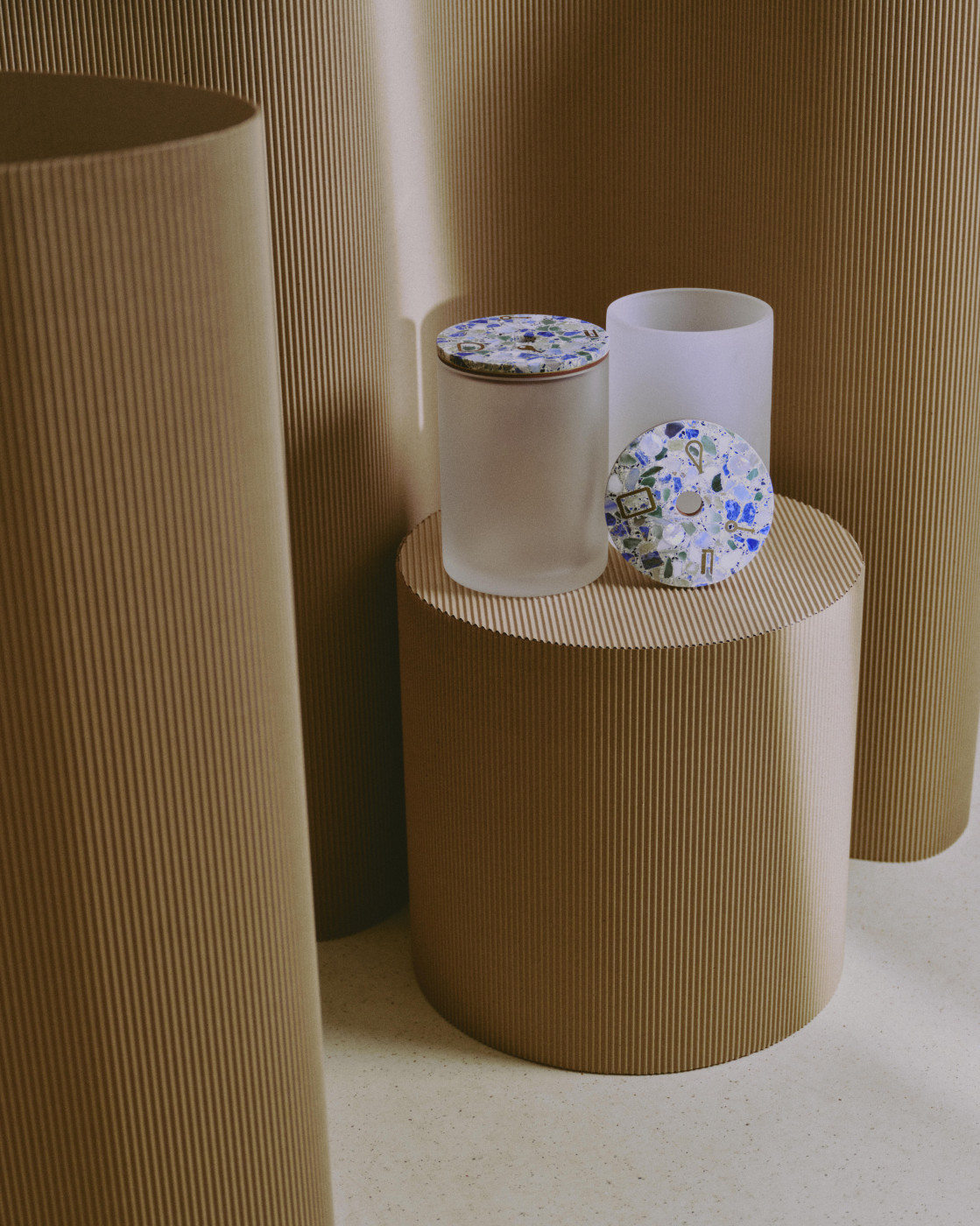 Hermès petit h, Cristal Terrazzo containers. Photo: Charlotte Robin. Courtesy of Hermès.