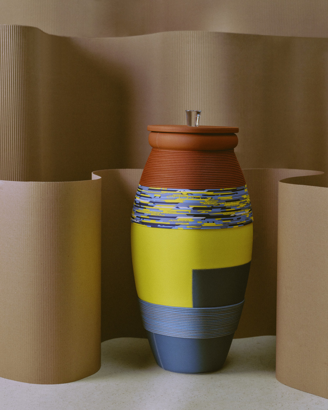Hermès petit h, Patchwork Jar. Photo: Charlotte Robin. Courtesy of Hermès.
